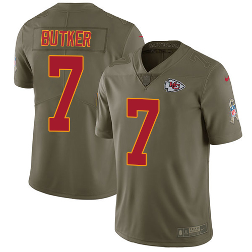 Limited Youth Harrison Butker Red Home Jersey - #7 Football Kansas